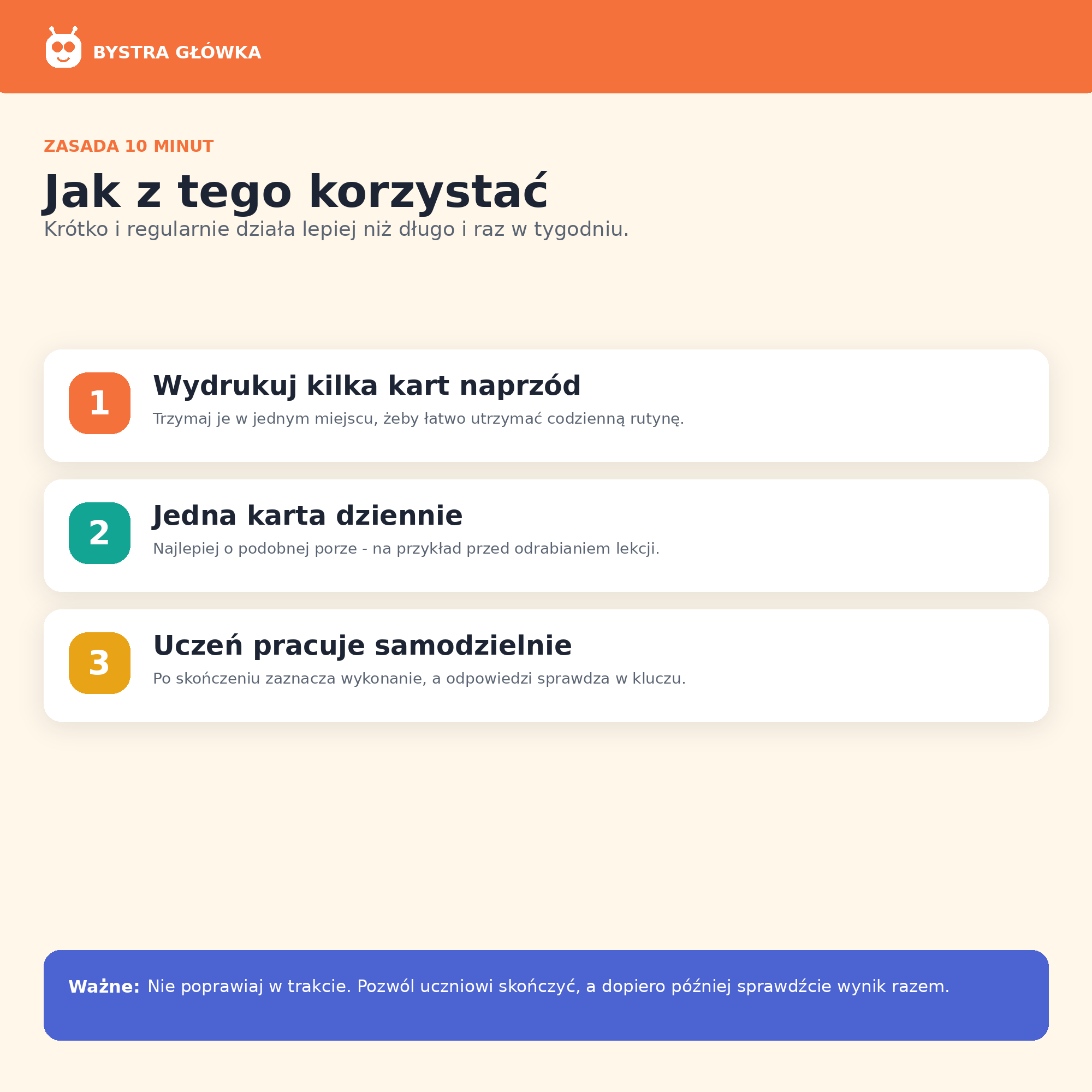 Karty pracy — Klasa 4 — Bystra Główka