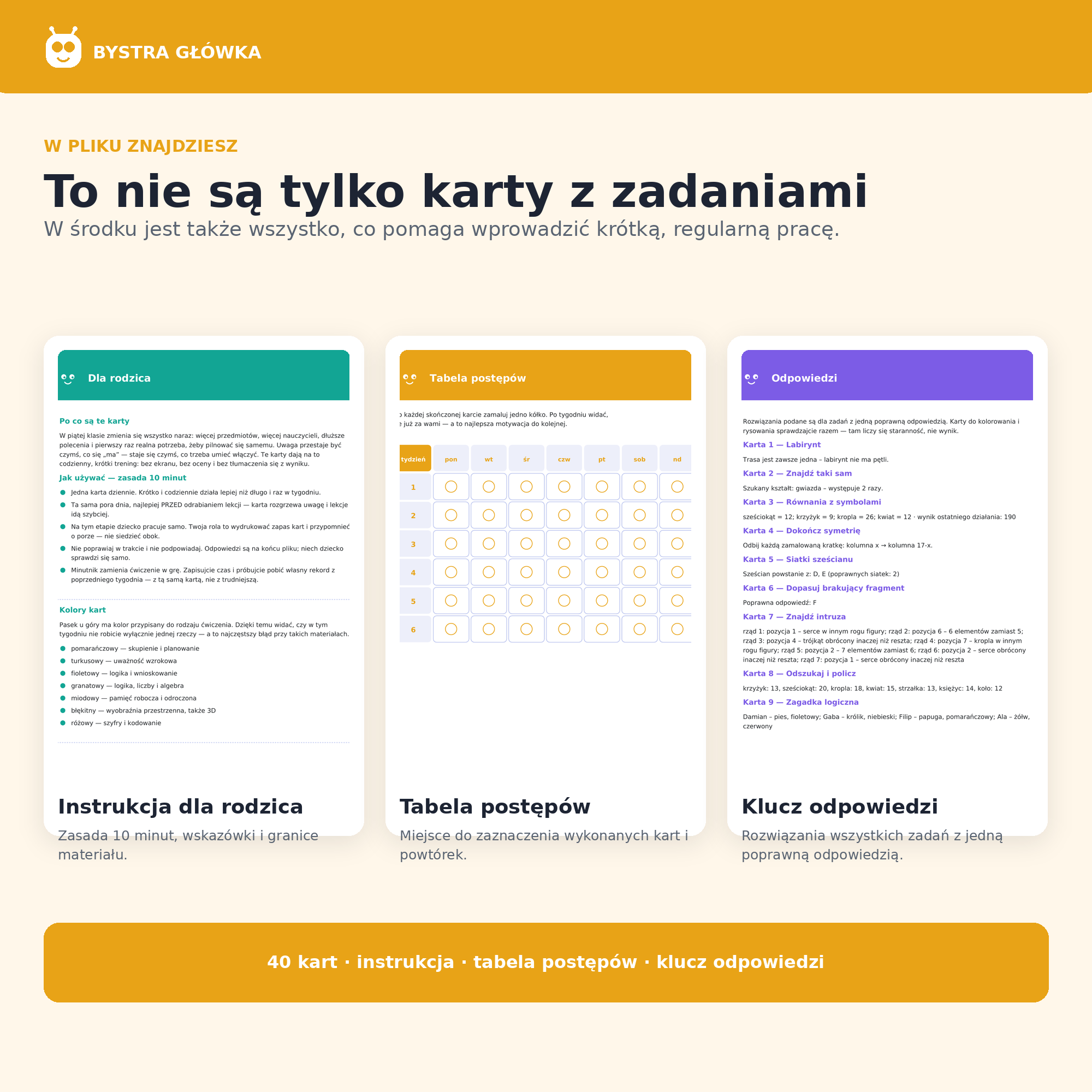 Karty pracy — Klasa 5 — Bystra Główka