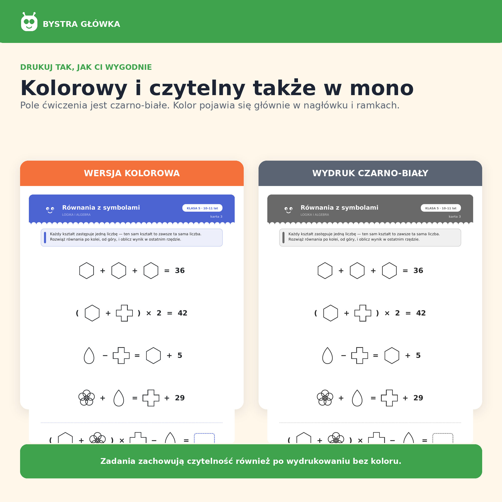 Karty pracy — Klasa 5 — Bystra Główka