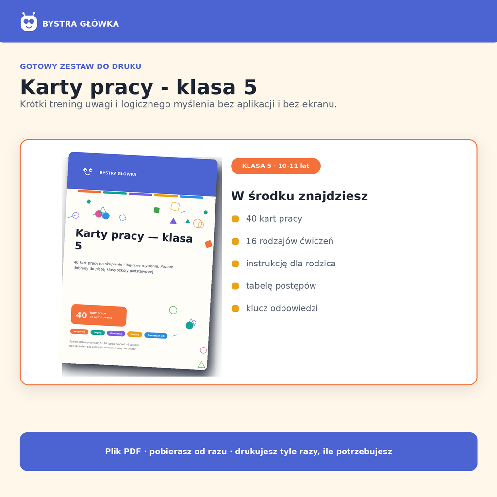 Karty pracy — Klasa 5 — Bystra Główka