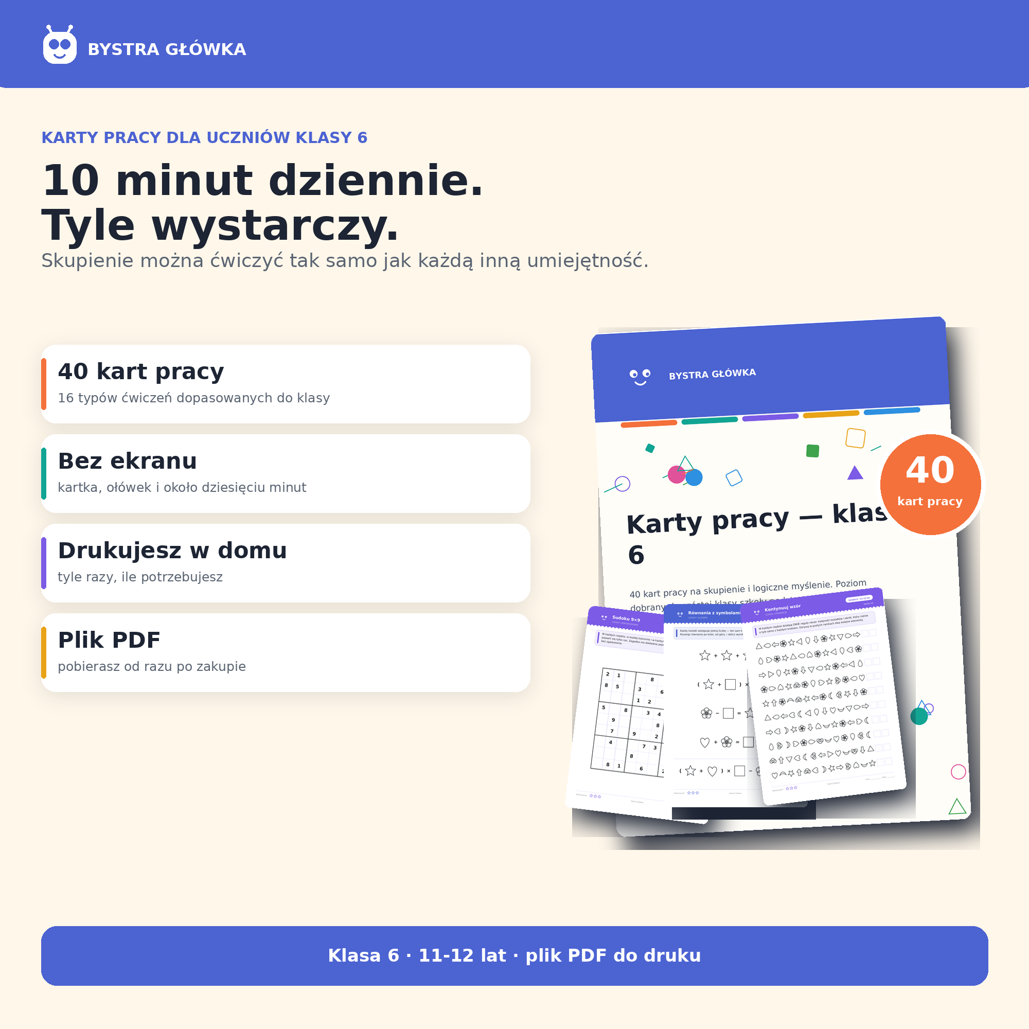 Karty pracy — Klasa 6 — Bystra Główka
