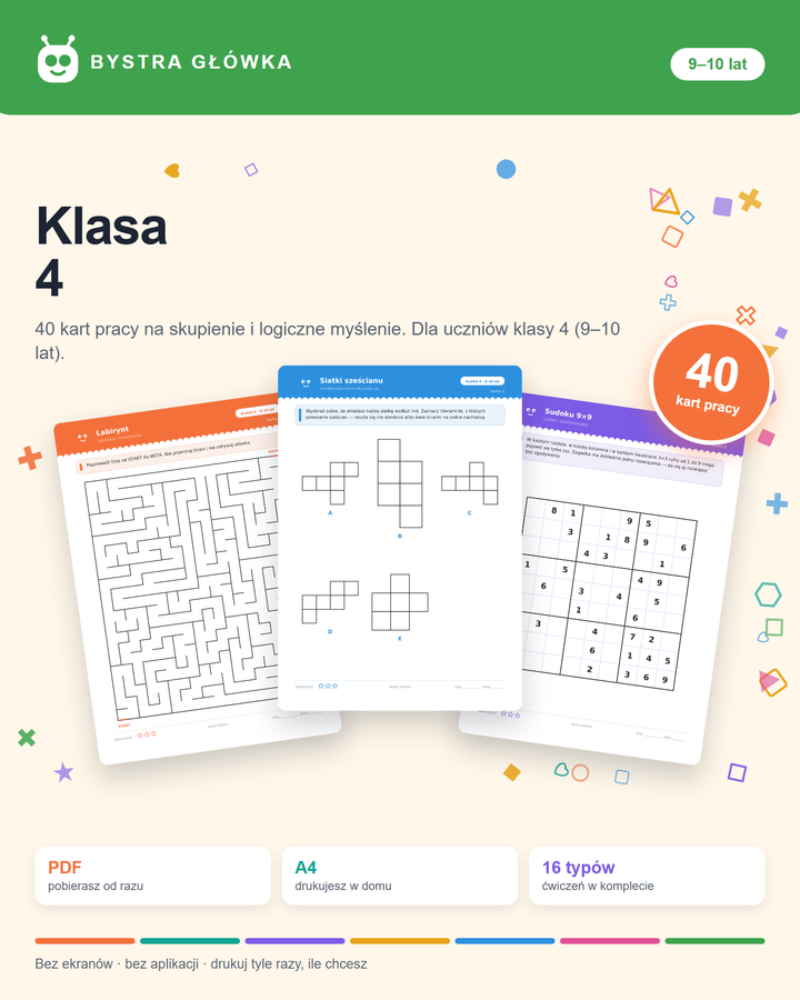 Okładka Karty pracy — Klasa 4