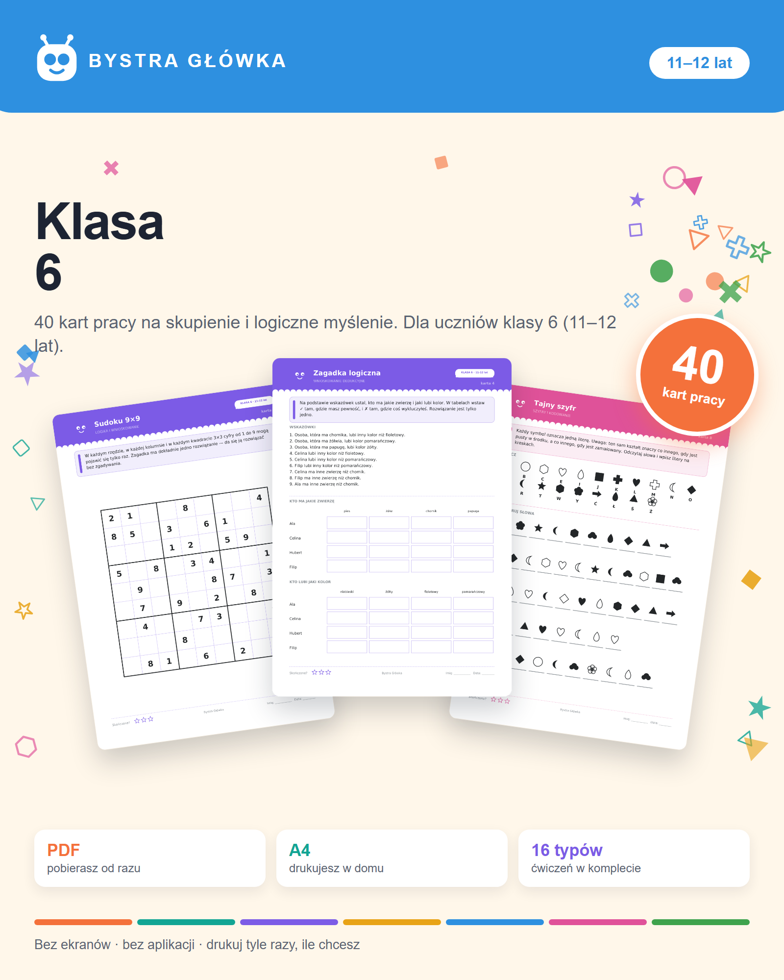 Okładka Karty pracy — Klasa 6