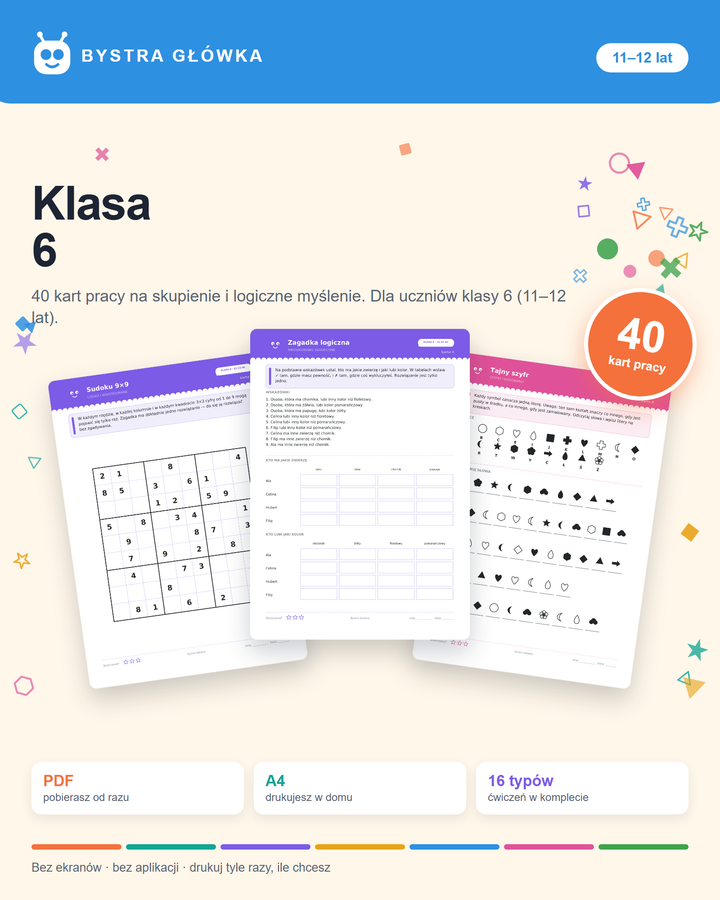 Okładka Karty pracy — Klasa 6